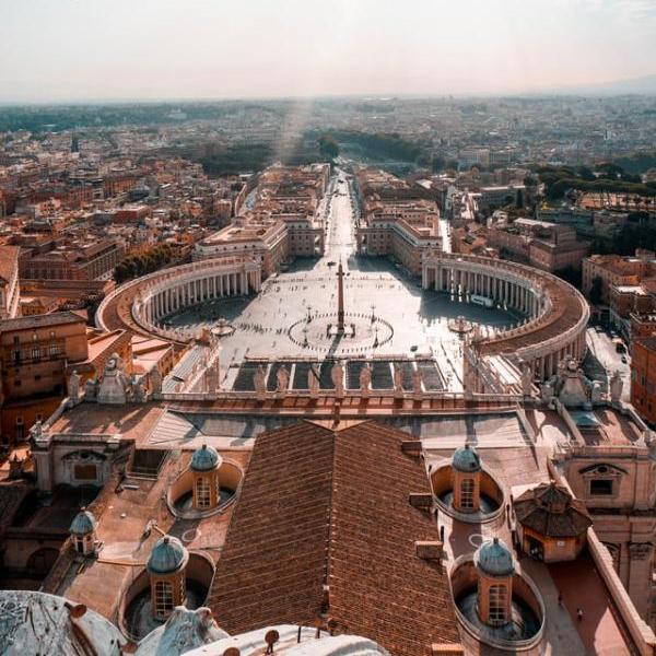 		An aerial view of St. Peter&#039;s Square and the rest of Vatican City
	