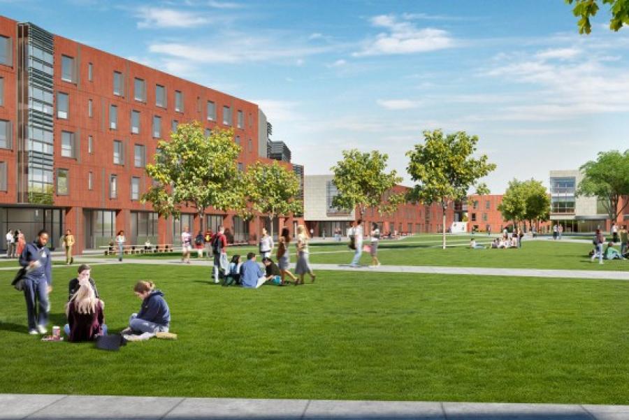 Illustration of future north campus residence halls