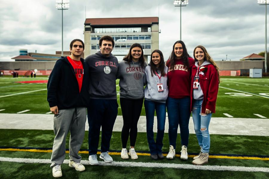 group of people at football field