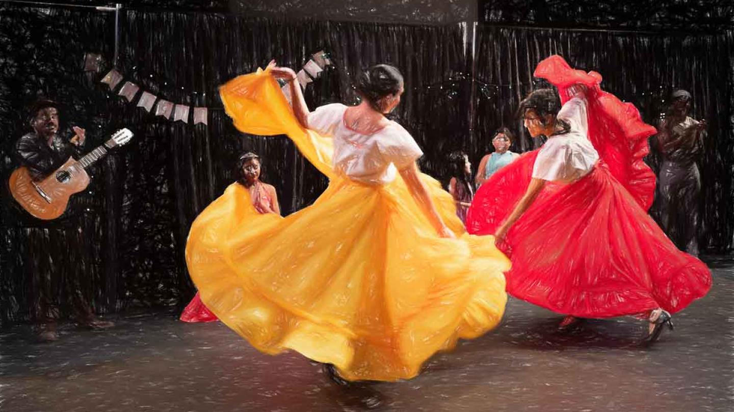 two women dancing