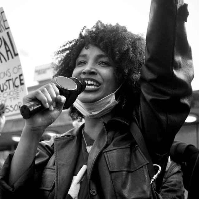 woman at a protest