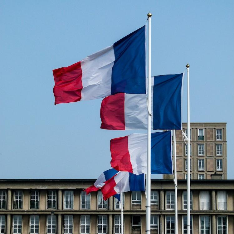 French flags flying