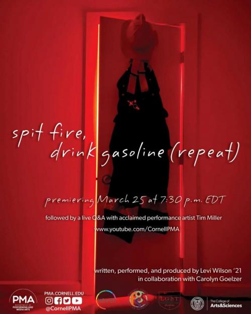 Event poster for "spit fire, drink gasoline"