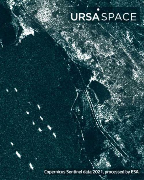 Satellite view of a canal