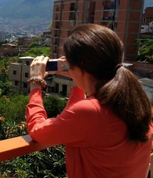  Andrea Restrepo-Mieth, a 2017-18 travel grant recipient, in Medellin, Colombia.