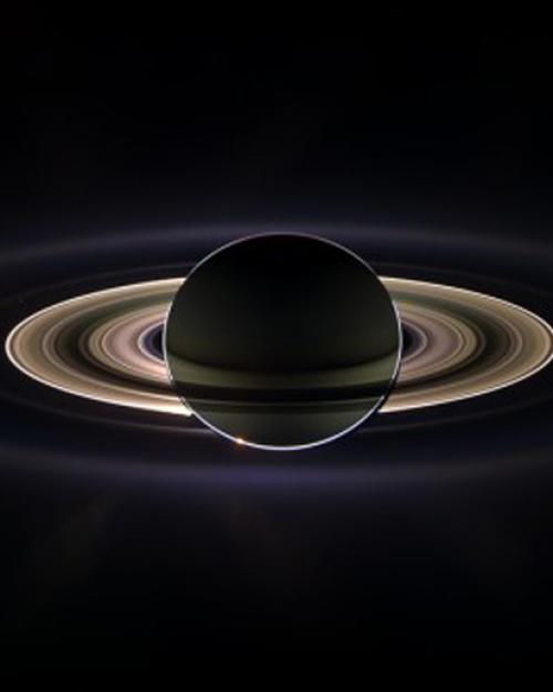 Saturn with dark colors in 2D