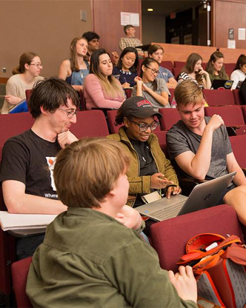  Students in an auditorium