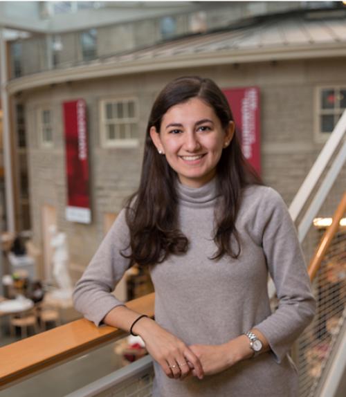  Student in Klarman Hall atrium