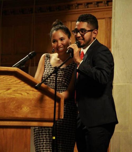 Hosts Estefani Maria Romano ’19 and Irving Torres-Lopez ‘18 