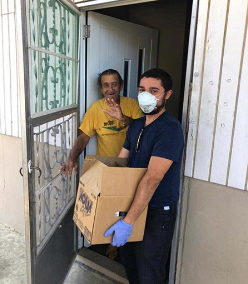  Student delivering food