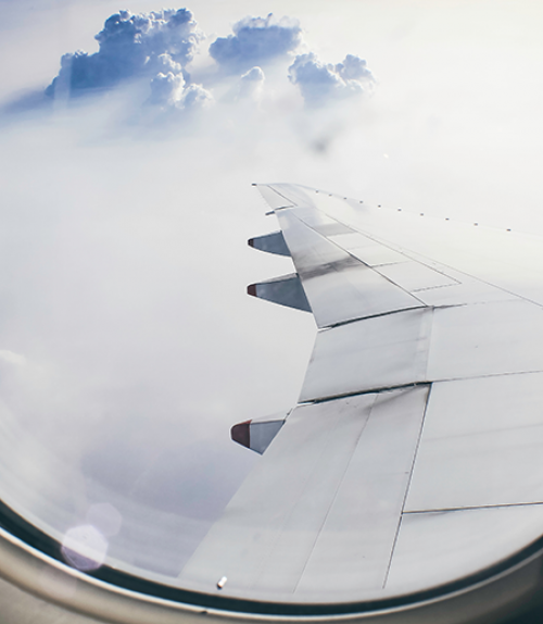  Airplane window view of the sky above China