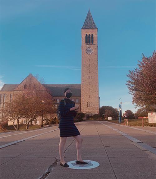  Girl outside mcGraw tower