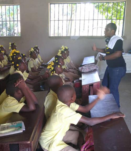  Students in a classroom in Limonade, Haiti