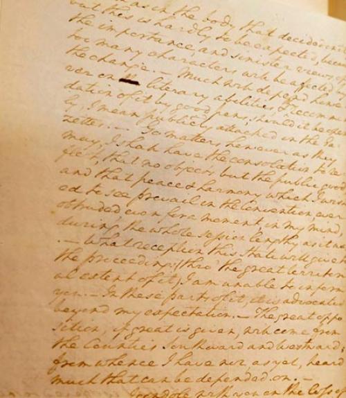  A handwritten letter, dated Oct. 10, 1787, from George Washington to Col. David Humphreys, a close friend and former aide-de-camp