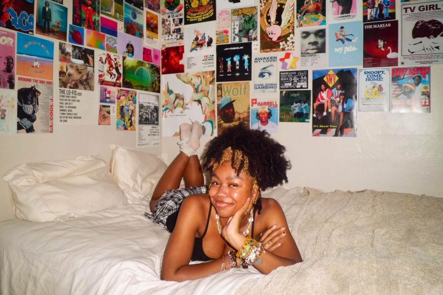 person lying on bed