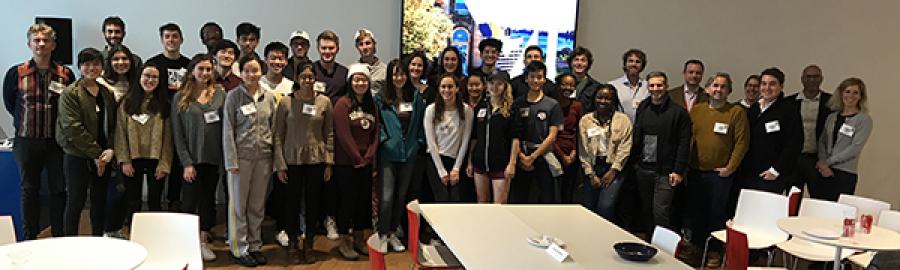  Milstein students with advisory council members